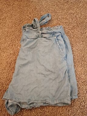 LC Lauren Conrad Light Blue Denim Shorts with Tie Waist